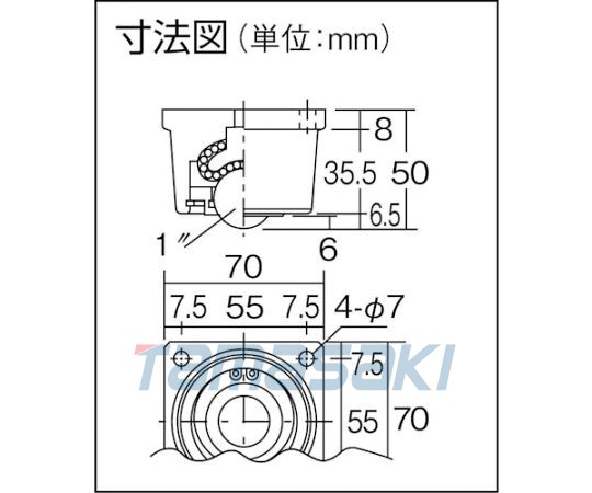 下向滾珠腳輪 井口熊鋼 IK-25