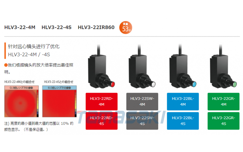 HLV3-22BL-4M 標準品  藍燈寬22mm，總長46.6mm，高49mm